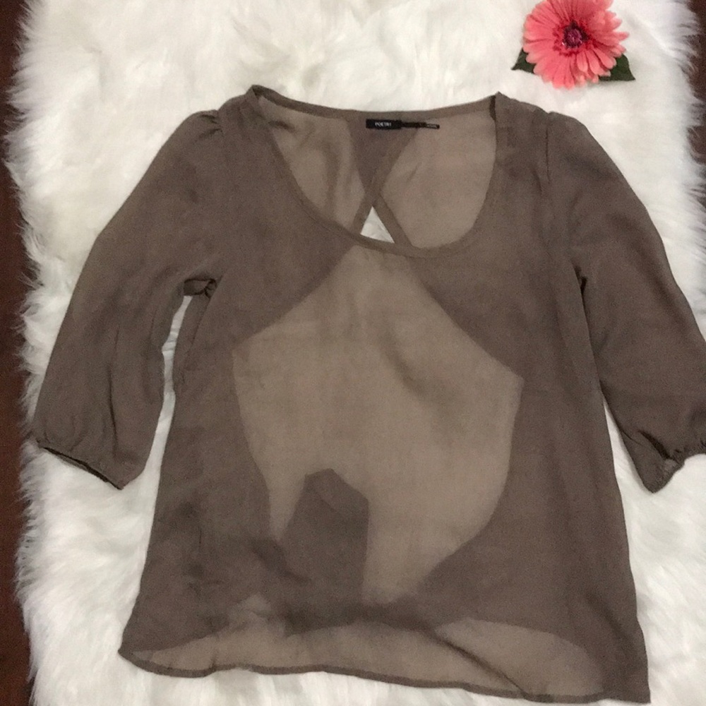 Brown sheer blouse